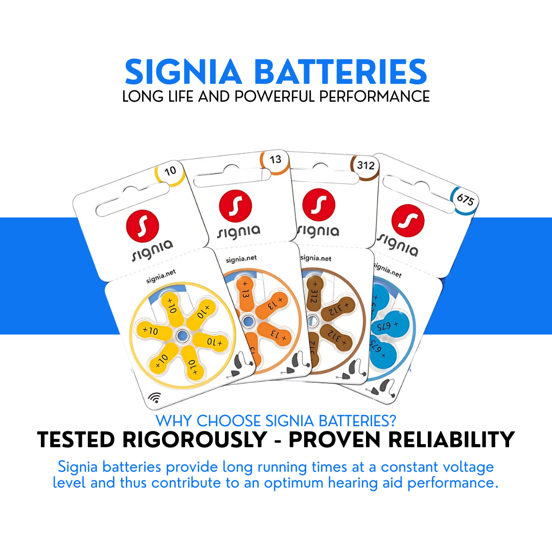 Signia Hearing Aid Battery – Size 675 – Blue