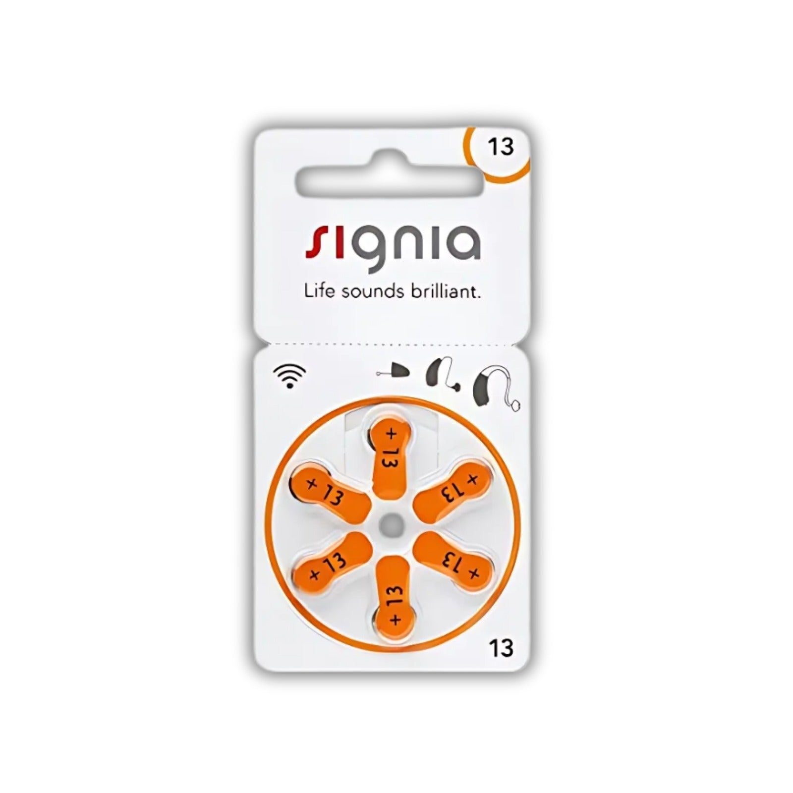 Signia Hearing Aid Battery Orange Colour - Size 13